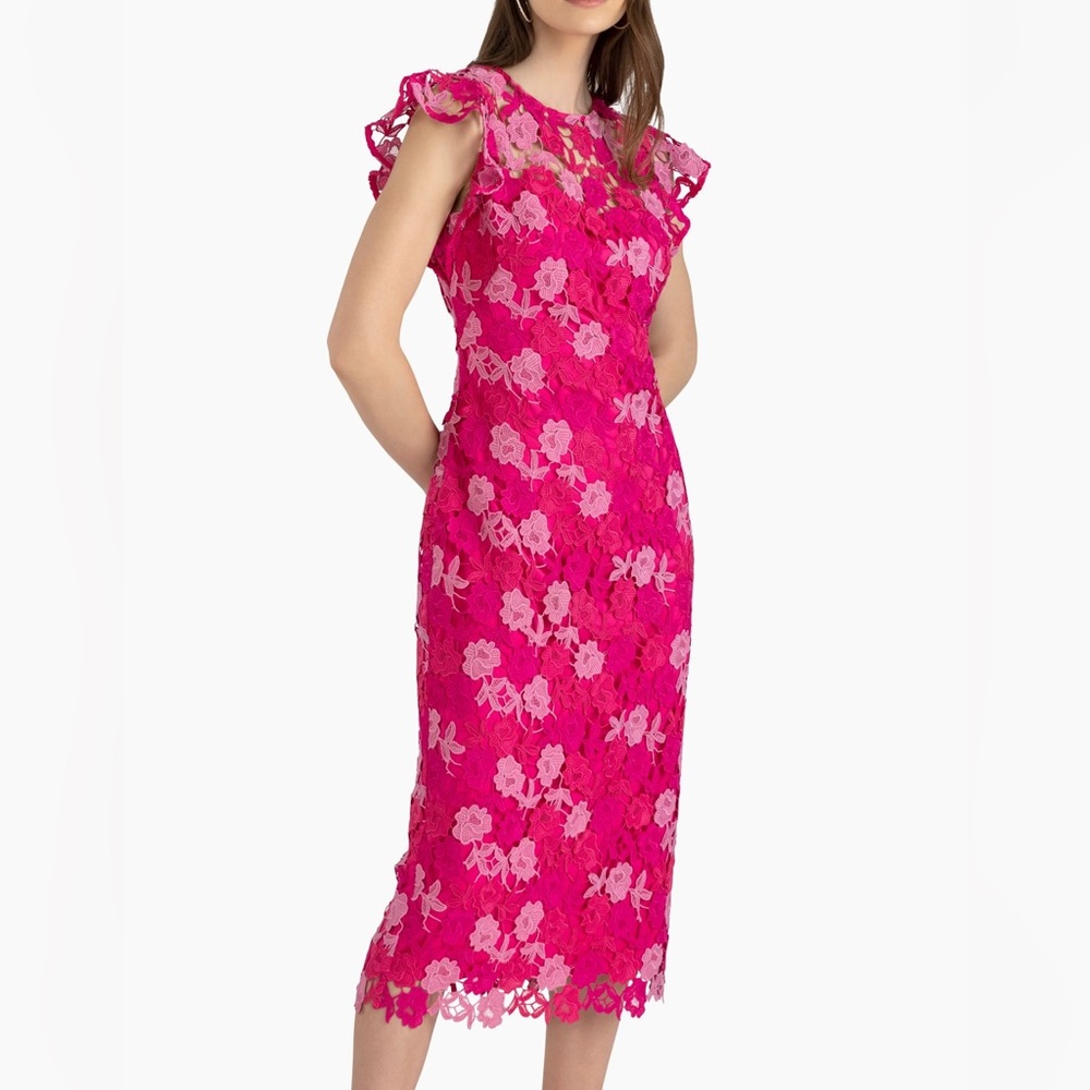 NWT Shoshanna Rachel Floral Lace Midi Dress